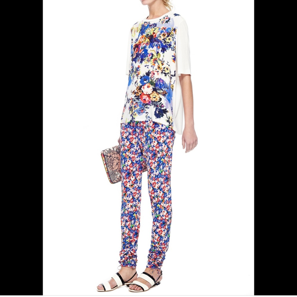 Megan Park 100% Silk Crepe Printed Pant size2